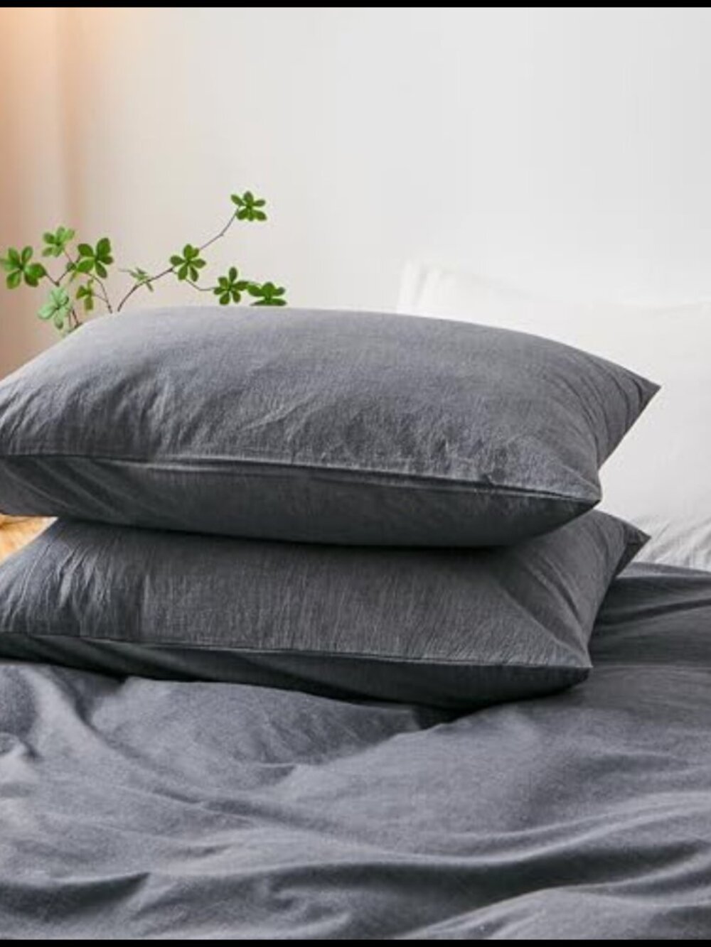 100% Washed Cotton King Pillowcases Set of 2 Envelope Closure